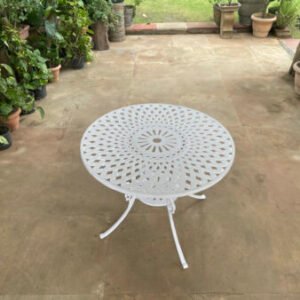 Imperial Series Round Table – White Color / Glossy Finish