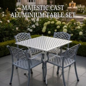 Cross design Square table set (Green) [4 Seater]